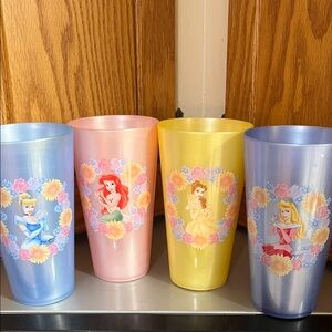 Disney Pastel Princess Cup Set - Blue, Pink, Yellow, Lavender